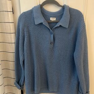 J. Crew Soft Blue Collared Sweater